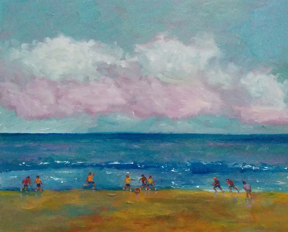 At the Beach, pleinair seascape,