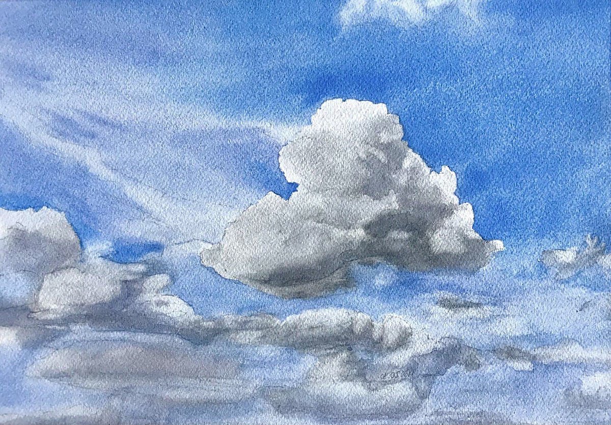 Photorealistic Landscape Watercolour By Alona Hryn, 11 X 8, Lift Your Eyes Up And Look At Me, Original Artwork