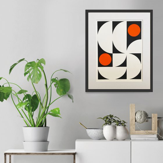 Mid-Century art | Original Screen Print | 500 x 400mm frame | Abstract Original Print | Modern Silkscreen Print