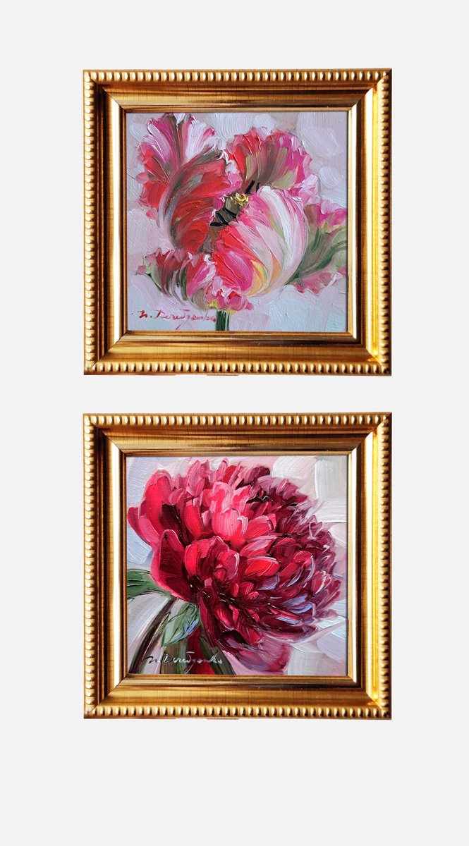 Tulip Peony By Nataly Derevyanko, 5 X 5, Artwork For Sale On Artfinder