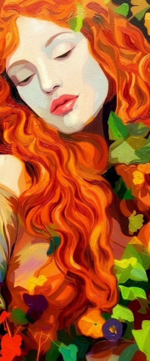 "Between Leaves & Earth" - Female Portrait by Helena Wierzbicki