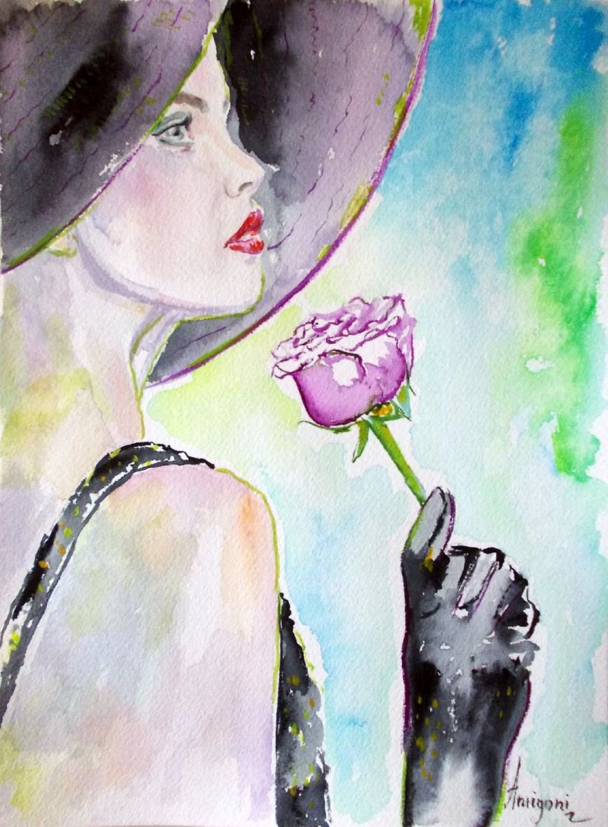 Purple Rose by Antigoni Tziora