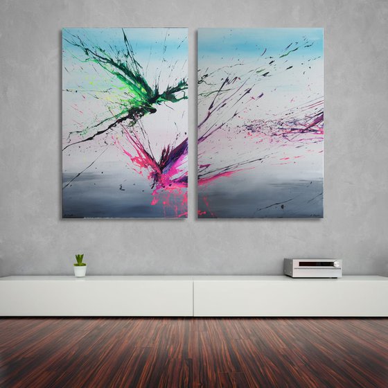 Young Lovers (Spirits Of Skies 192065) (165 x 120 cm) XXXL (66 x 48 inches) Diptych