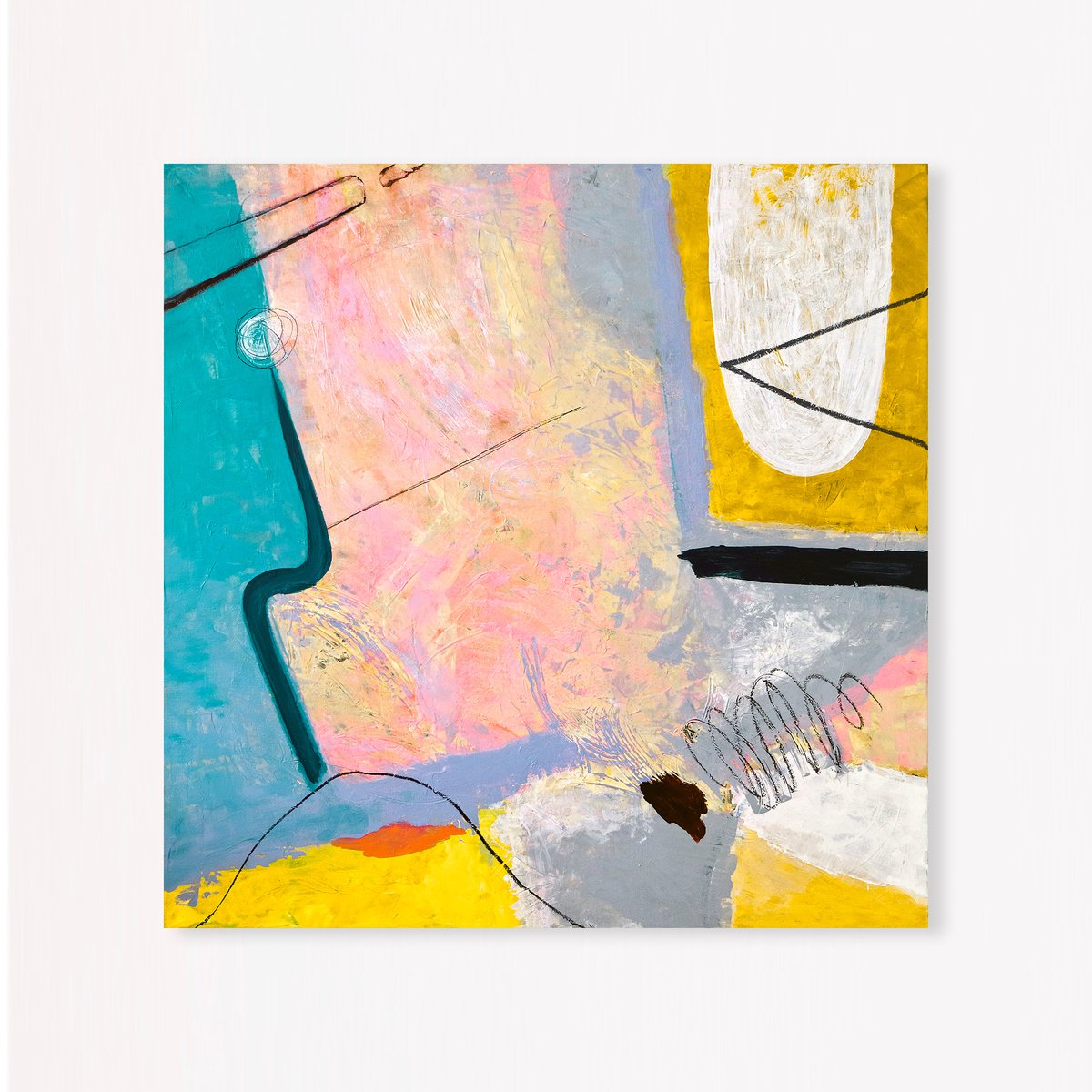 Abstract Acrylic Painting By Hyunah Kim, 36 X 36, Mindscape, Original Artwork