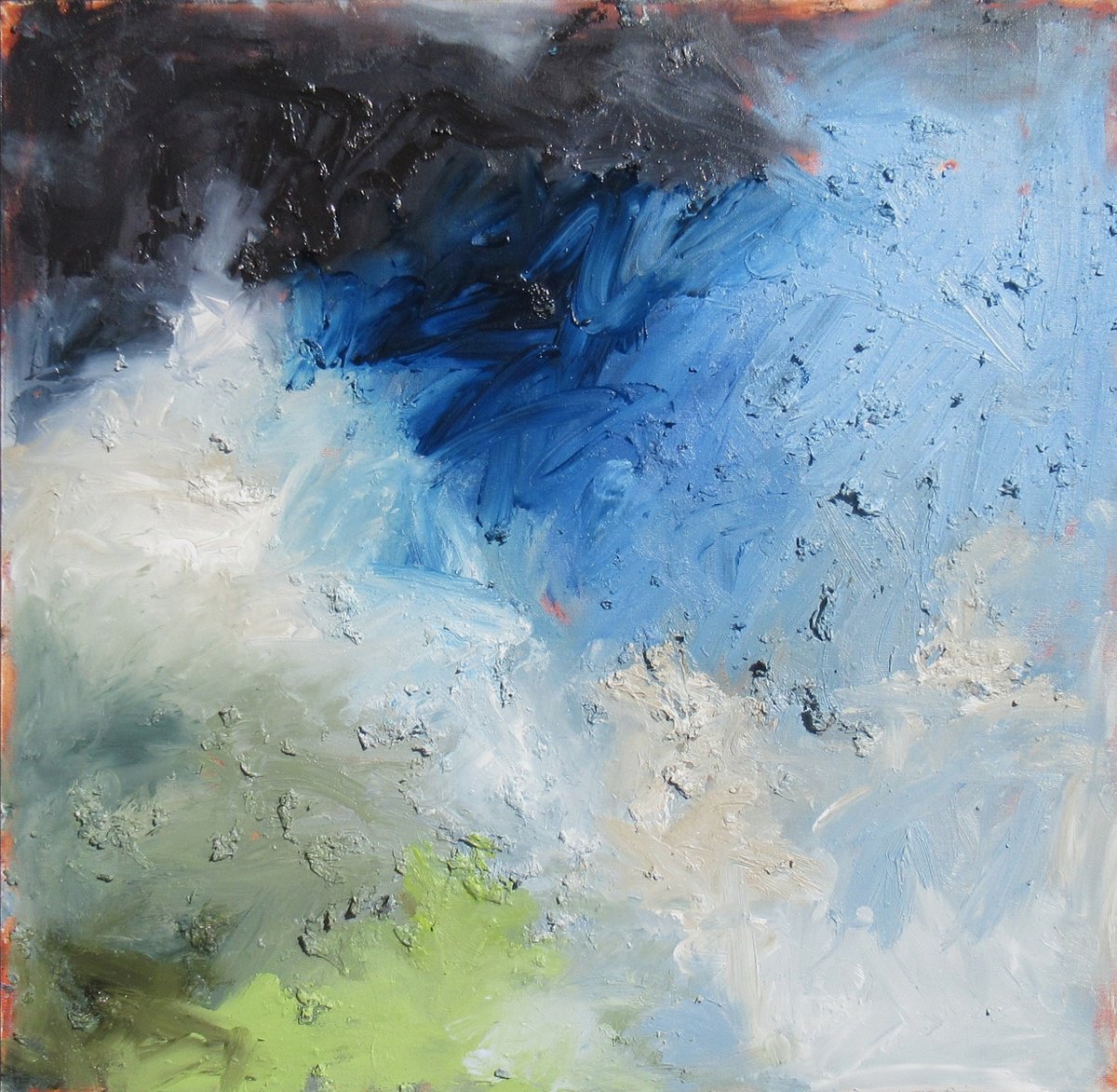 Expressive Abstract Oil Painting By Sherry Edmondson, 20 X 20", Cascade, Original Artwork