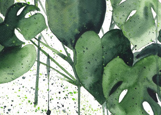 Abstract Monstera Plant-Leaves 4