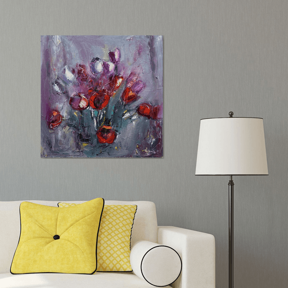 Bouquet in Crimson and Violet