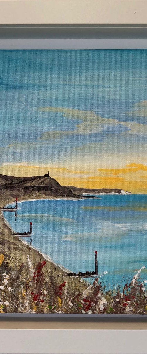 Hengistbury under a Golden Sunrise by Marja Brown