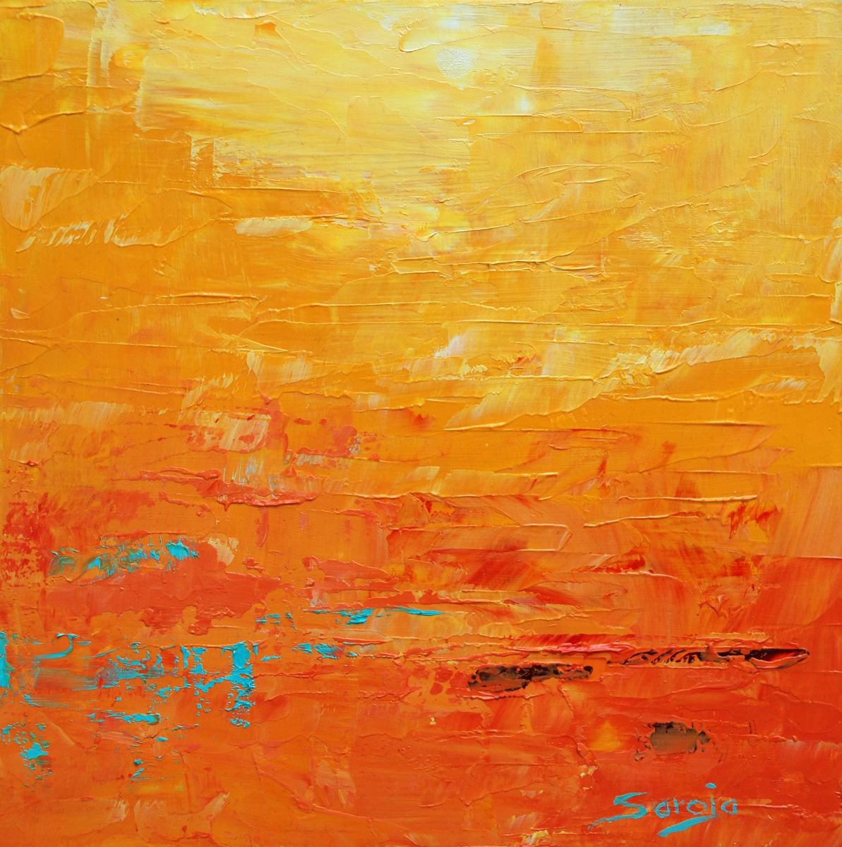 Warm Yellow (Ref#:1287-19Q) By Saroja Van Der Stegen, 9 X 9, Artwork For Sale On Artfinder