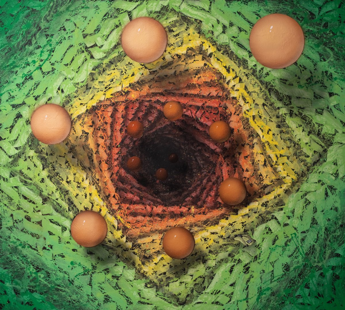 Surrealistic Abstract Painting By Izzy Izvne, 39 X 35, Limitless, Original Artwork