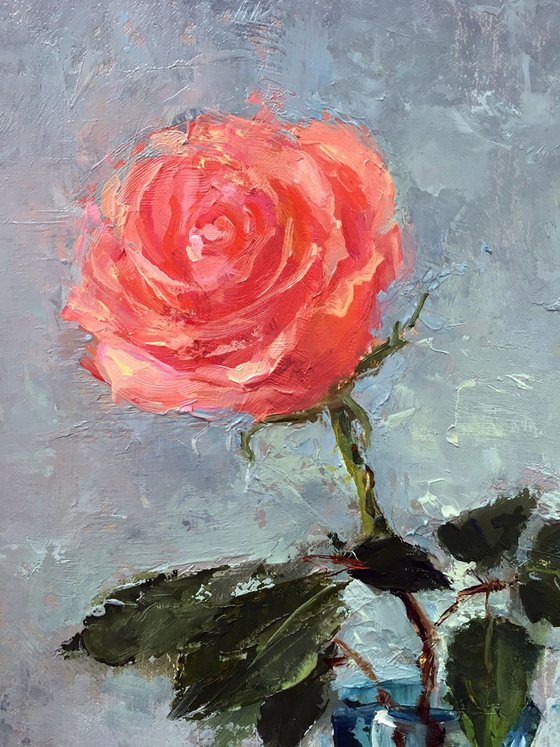 Rose. Original oil painting