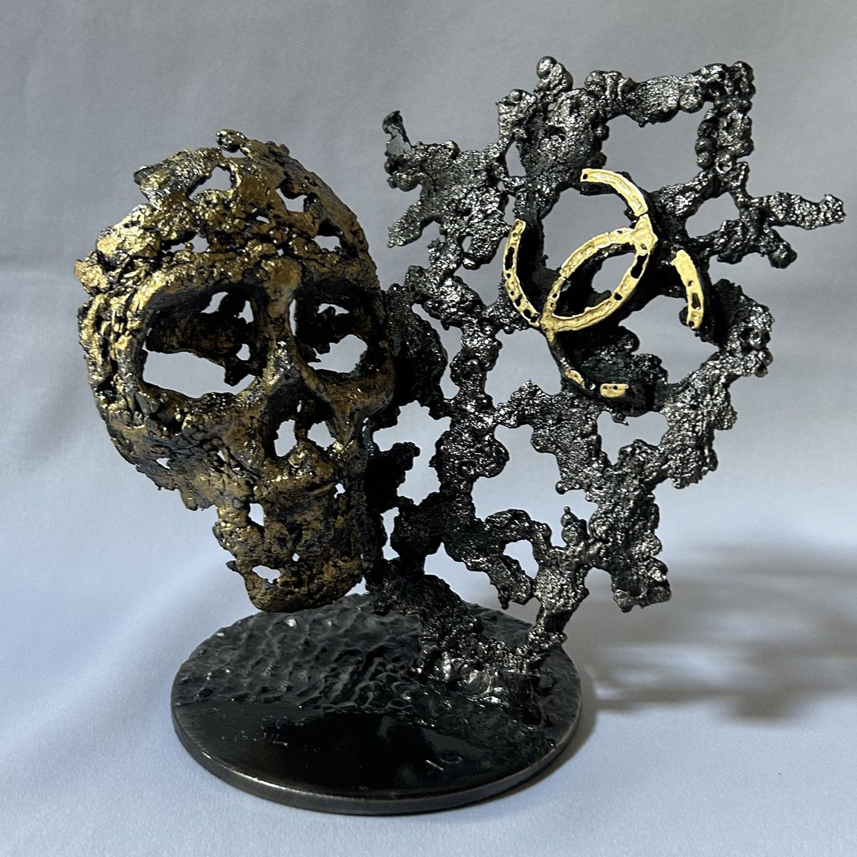 Urban And Pop Still Life Sculpture By Philippe Buil, 7 X 6", Chanel Gold Vanity 30-25, Original Artwork