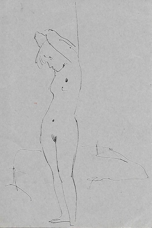 Nude Study, life sketch 12x18 cm ES by Frederic Belaubre