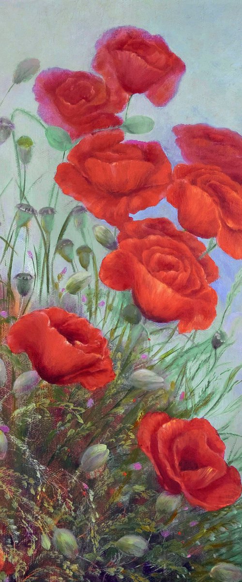 Poppies in the Wind by Anastasia Woron