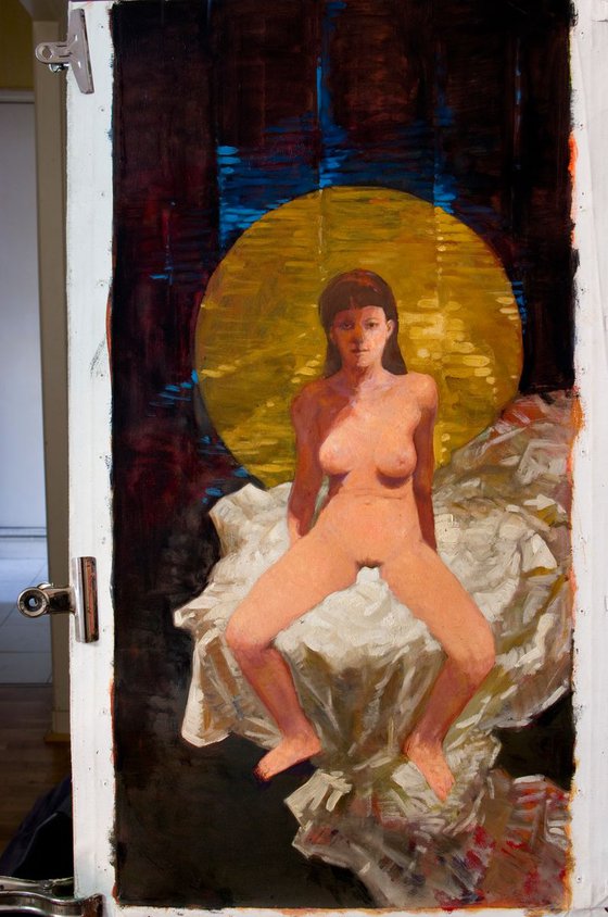 nude woman on drapery