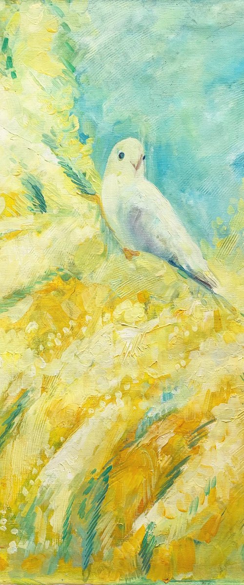 Yellow still life  with inseparable by Olga Pascari