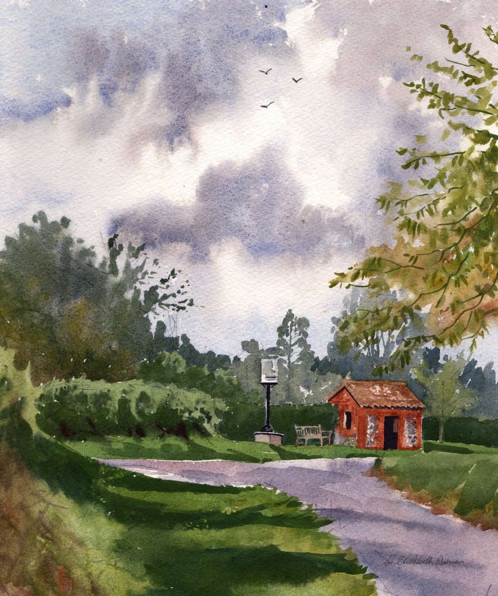 Impressionistic Landscape Watercolour By Zoe Elizabeth Norman, 10 X 12", Windy Day, Original Artwork