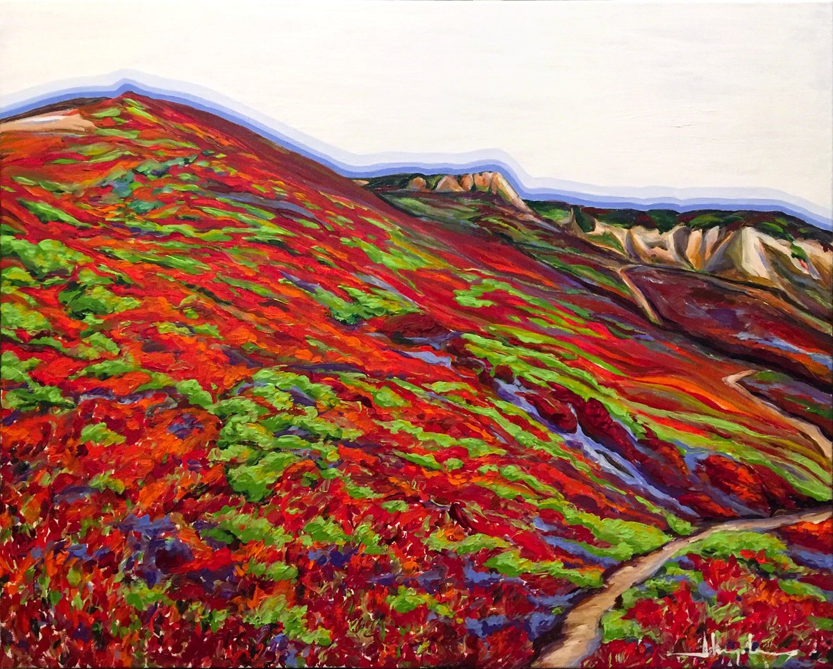 Impressionistic Landscape Acrylic Painting By Alex Nizovsky, 30 X 24, Rodeo Beach Autumn 2018, Original Artwork