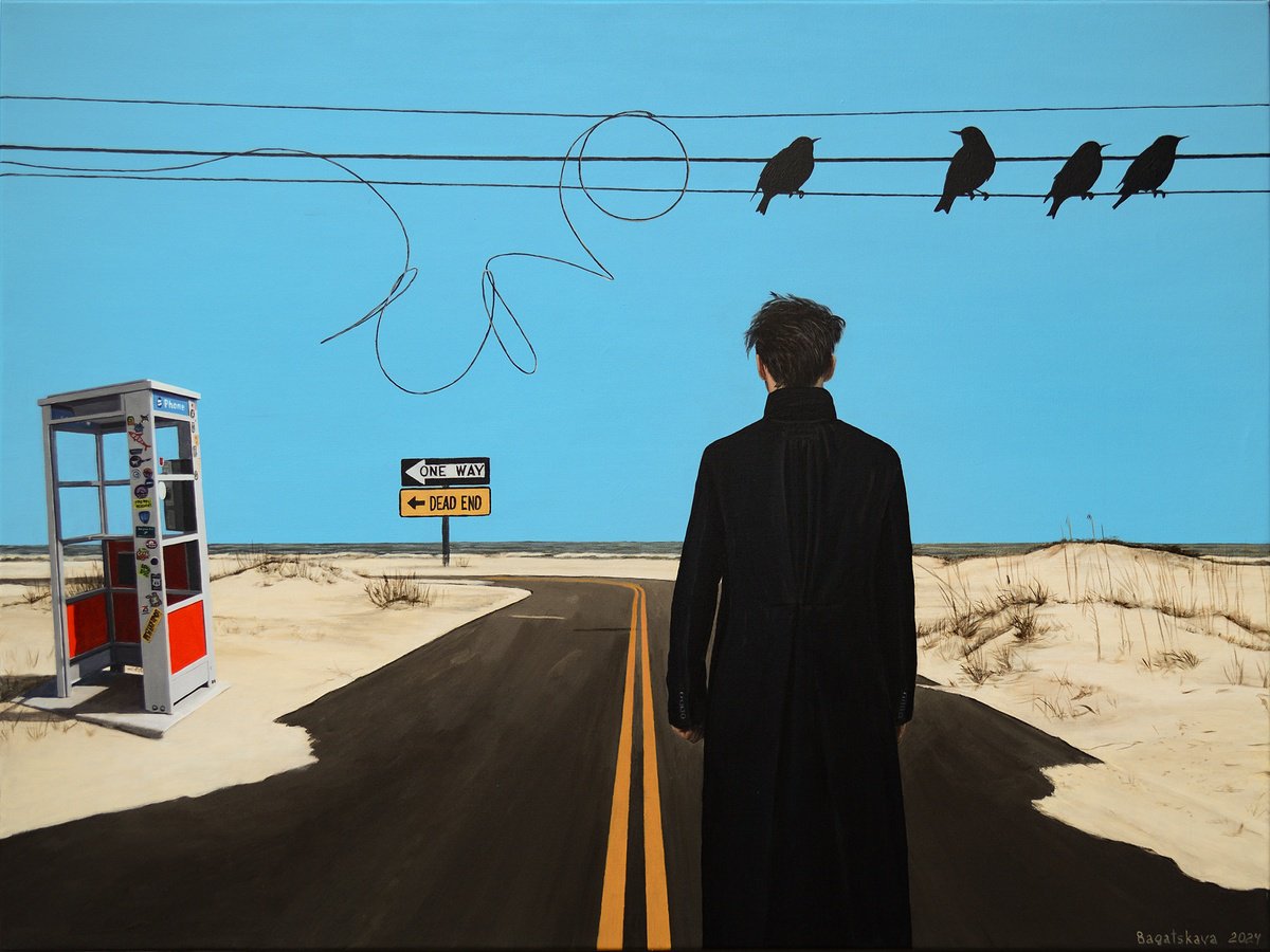 Photorealistic Portrait Acrylic Painting By Nataliya Bagatskaya, 39 X 30", One Way, Original Artwork