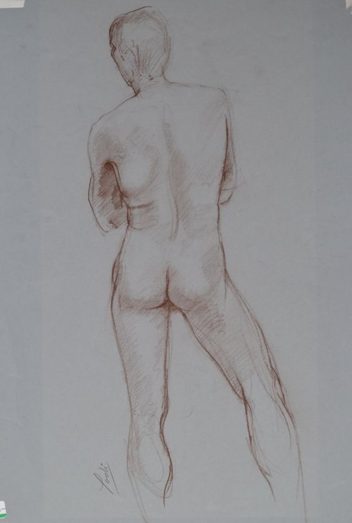 MALE NUDE STANDING - LIFE STUDY by Podi Lawrence