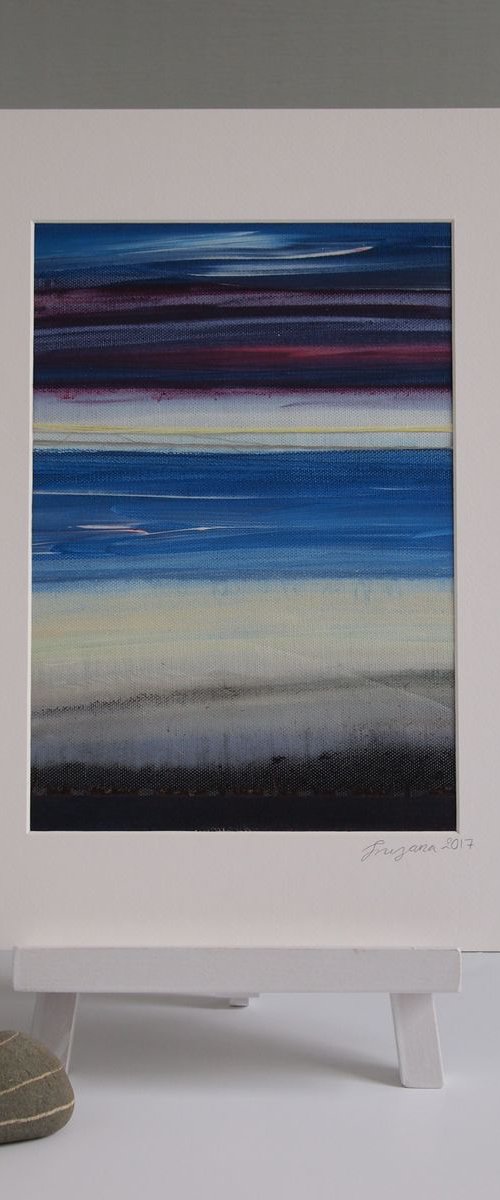 Original Abstract Seascape Painting Dusk 06 by Snezana Price