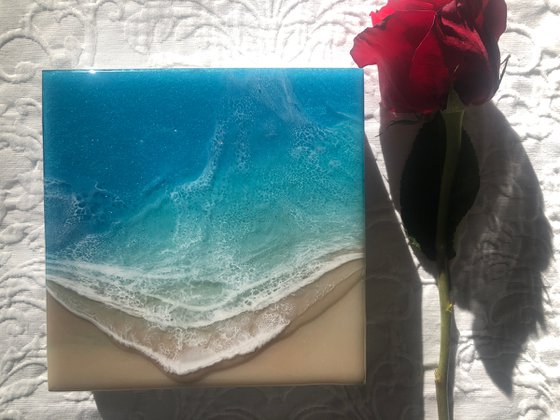 White Sand Beach - Peace - Seascape Painting Gift idea