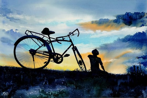 The boy and bicycle .