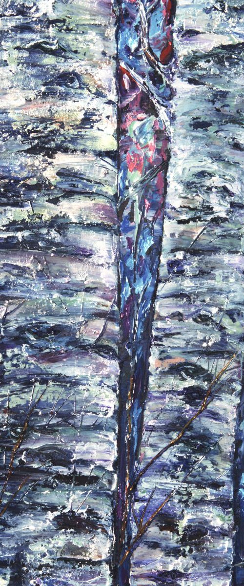 Aspen in Blue (Palette Knife) by Lena Owens at OLena Art