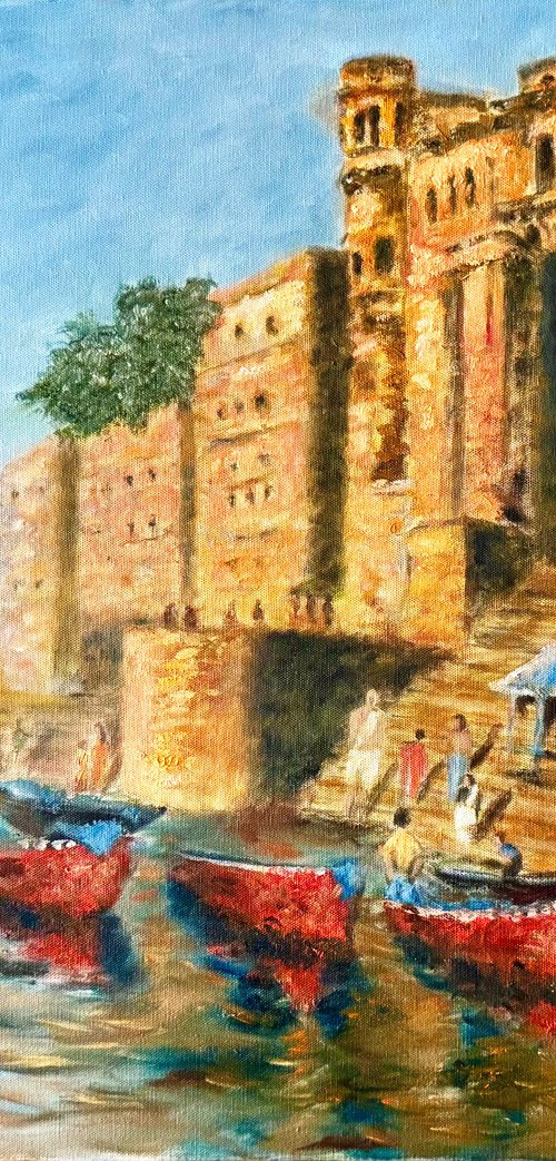 Benaras Ghats by Uma  Krishnamoorthy