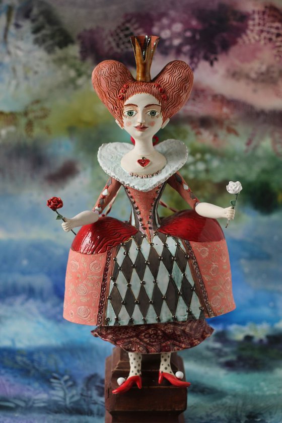 Alice in Wonderland - Queen of Hearts 3D Wooden Skinny Tumbler 20oz Wr