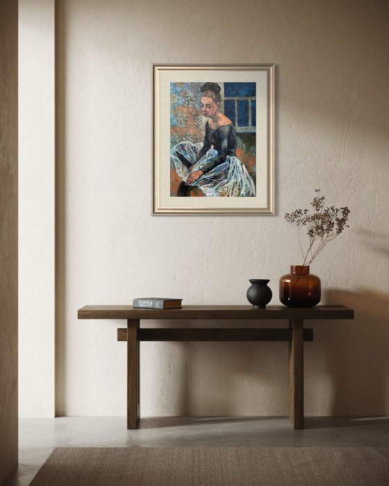 Ballerina in black leotard