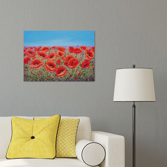 Poppies with wild flowers.