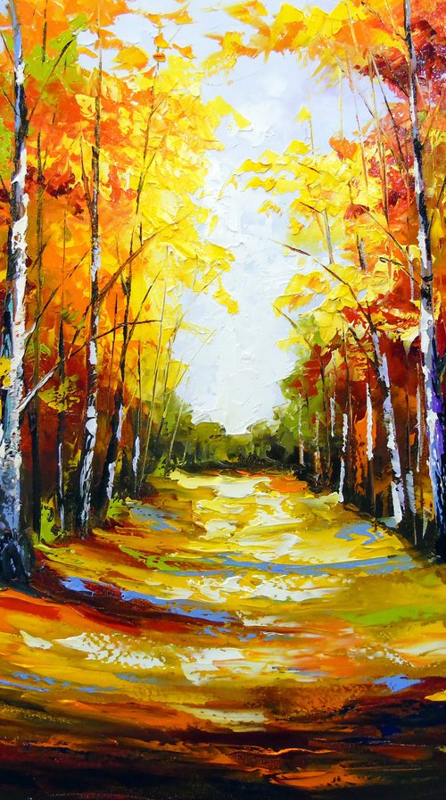 Birch road to light by Olha Darchuk