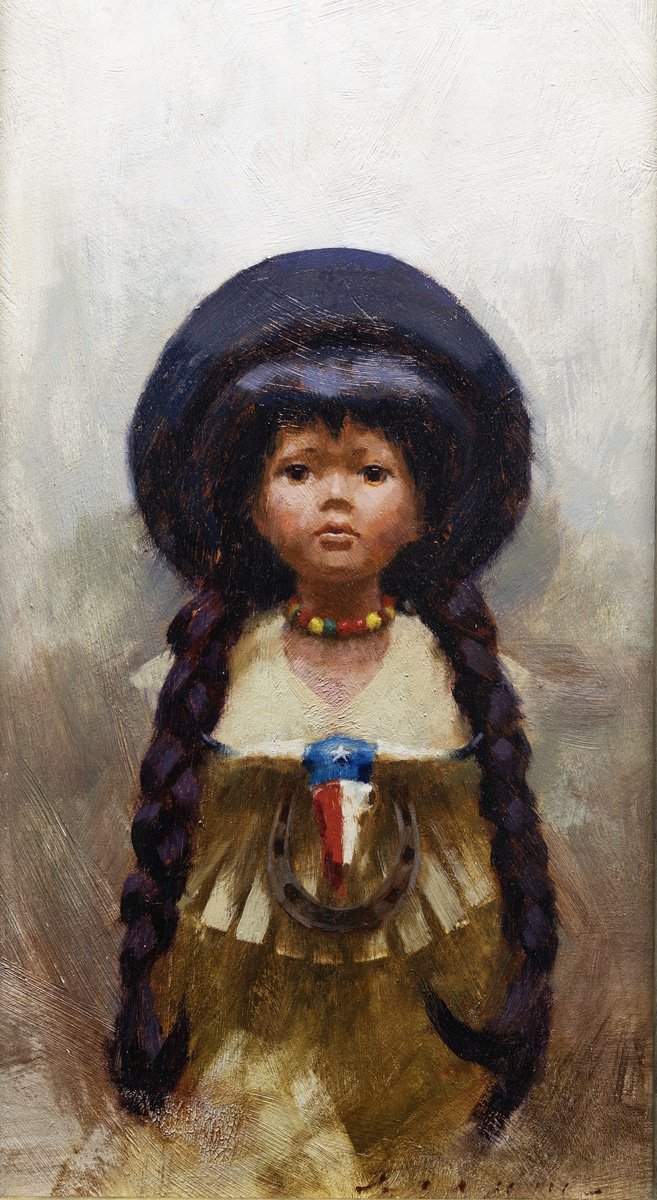 Impressionistic Portrait Oil Painting By Rostyslav Malysh, 9 X 17", Black Hat, Original Artwork