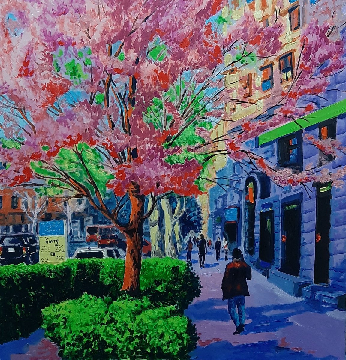 Impressionistic Landscape Oil Painting By Garry Arzumanyan, 22 X 24, Cityscape, Original Artwork