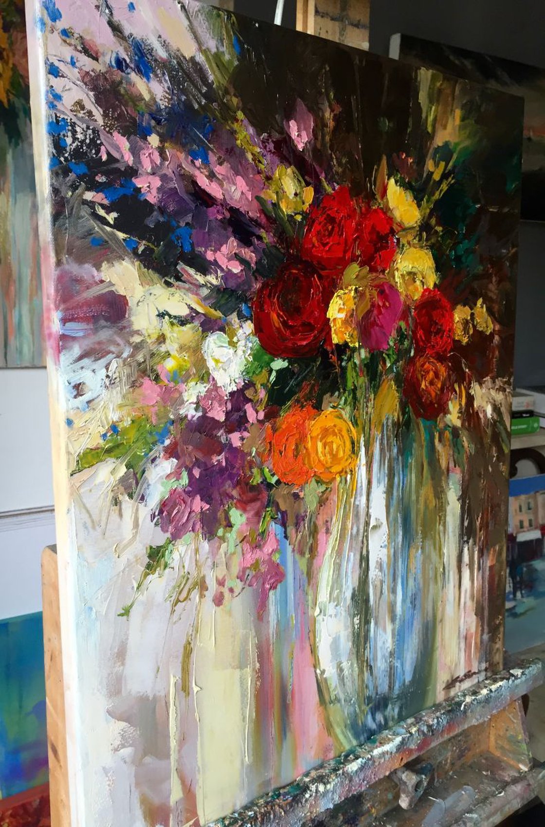 'Late Summer Flowers' Oil painting by Ewa Czarniecka | Artfinder