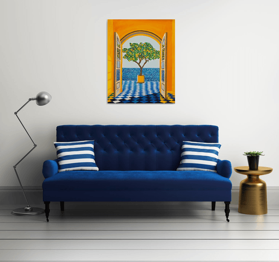 Seascape with lemon tree