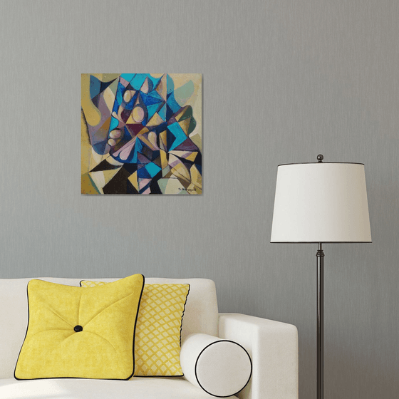Mirror  (50x50cm,  oil painting, ready to hang)