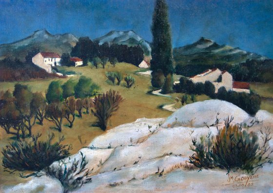 le mas aux Baux de Provence (FR)- My Early stage in painting 46x33 8P