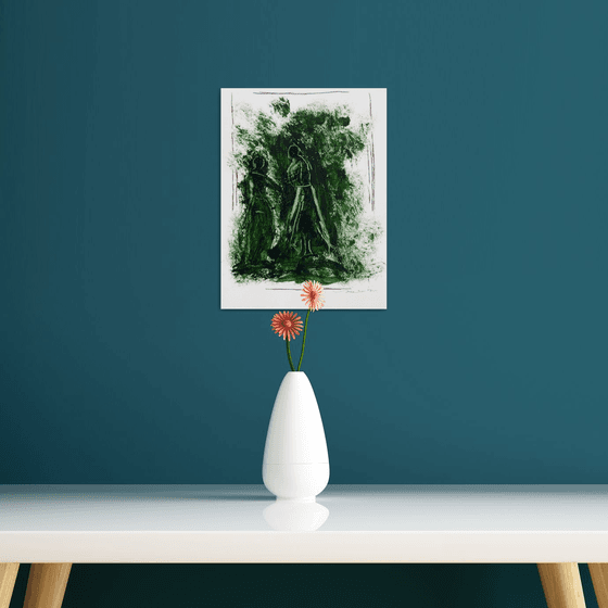 Green Mood 4, acrylic on paper 24x32 cm