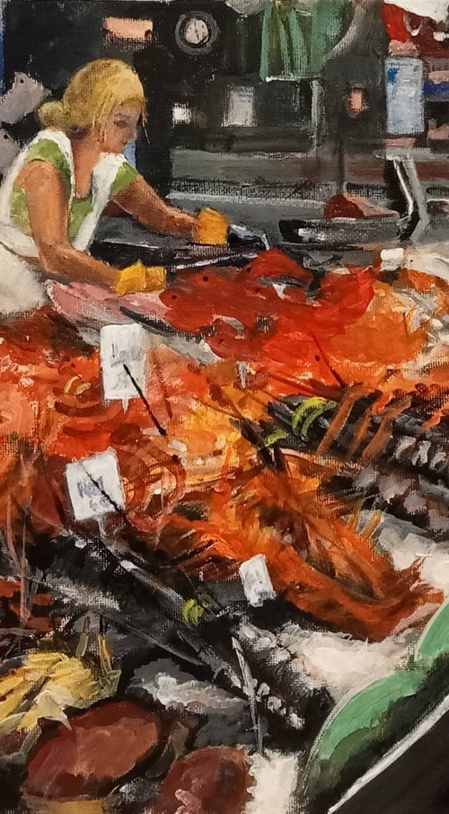 Spanish Fish Market Barcelona by Alan Harris