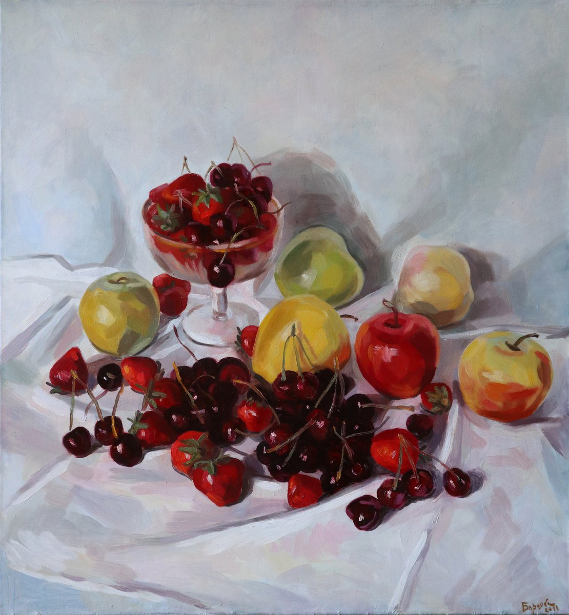 Still life with summer fruits by Kateryna Bortsova