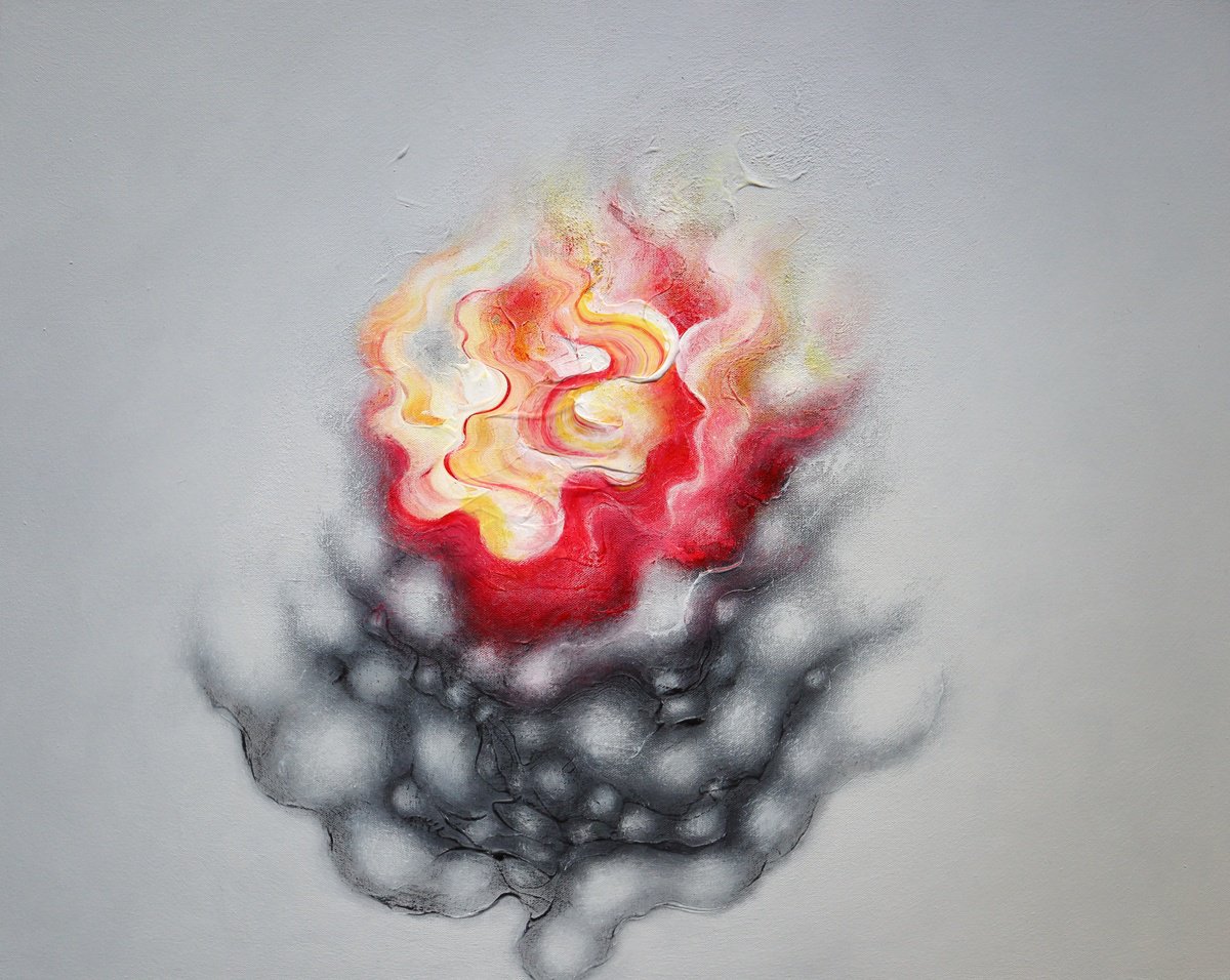 Organic Abstract Acrylic Painting By Tam Chianta, 30 X 24", Tints Of Majesty, Original Artwork