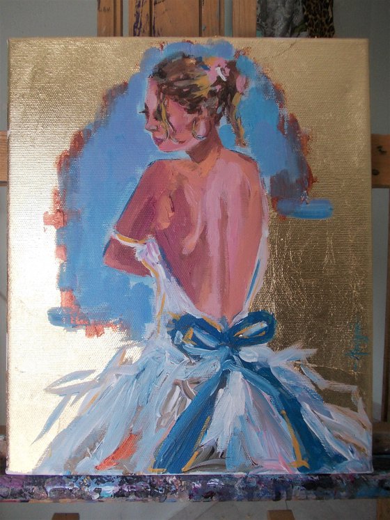 Backstage III - Ballerina   Painting on Canvas