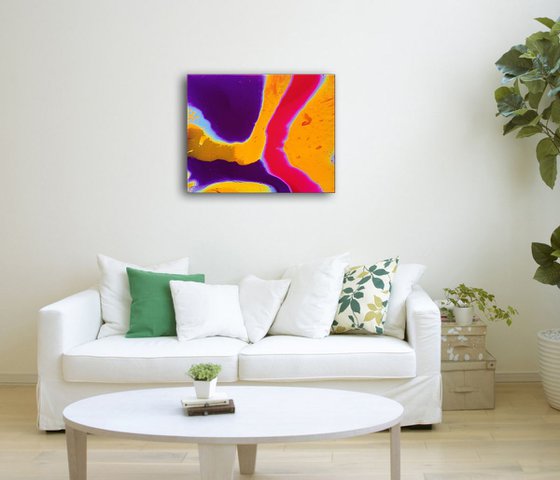 "Flow With Me" - FREE USA SHIPPING - Original Abstract PMS Fluid Acrylic Painting - 20 x 16 inches