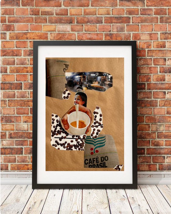 Woman Coffe Time Collage