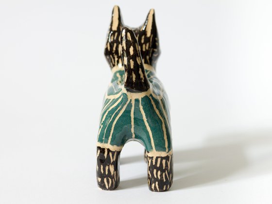 Ceramic sculpture Dog 10 x 10 x 4,5 cm