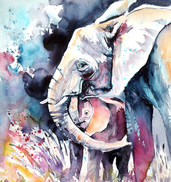 Elephant with baby