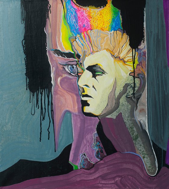 David Bowie singer music idol celebrity portrait painting
