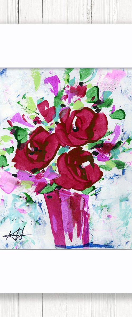 Blooms Of Joy 13 - Vase Of Flowers Painting by Kathy Morton Stanion by Kathy Morton Stanion